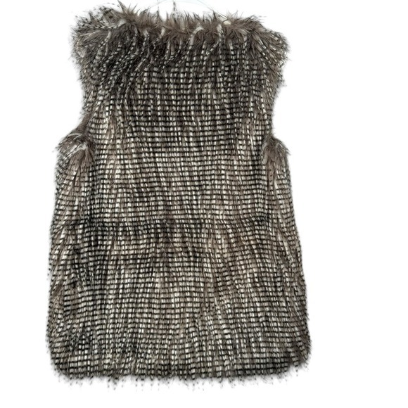 Olive Oak Faux Fur Vest Women XS Soft Mauve‎ Brown Boho Festival Shag LV5F9476 - Picture 4 of 12